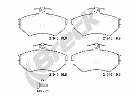Brake Pad Set, disc brake - 21945 10 701 00 BRECK